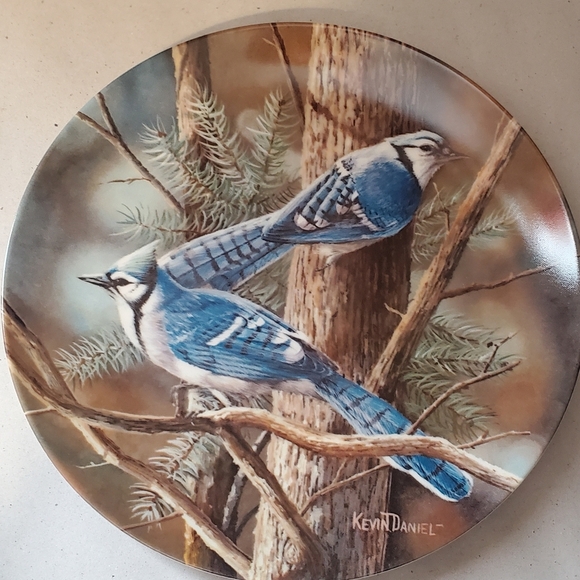 Kowles THE BLUE JAY 1985 DECO PLATE. Bradford Exchange Cert Authen. - Picture 1 of 5